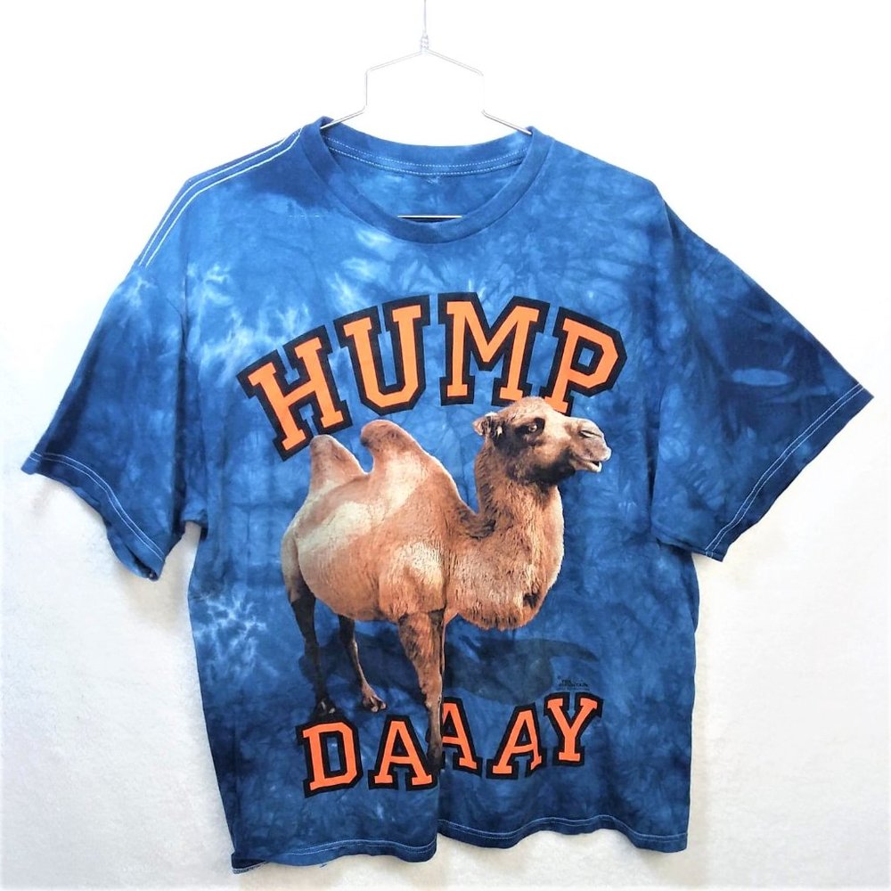 Blue 3D Tie Dye  HUMP DAYYY Vintage Tee